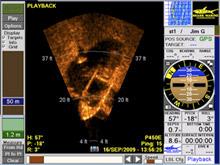 Pantalla visión acústica en 3D shark marine